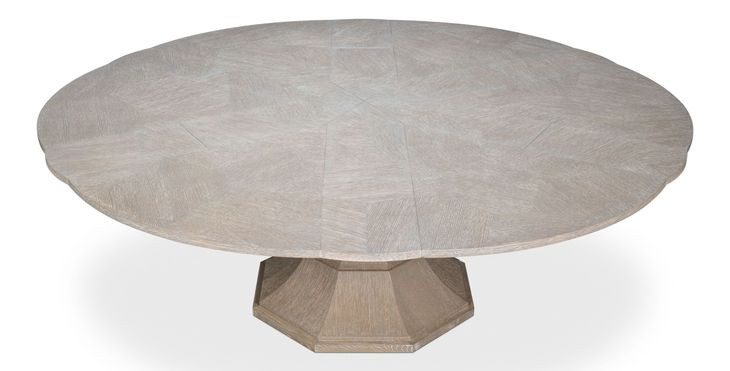 Giselle Jupe Moonskin 86" Extendable Round Dining Table