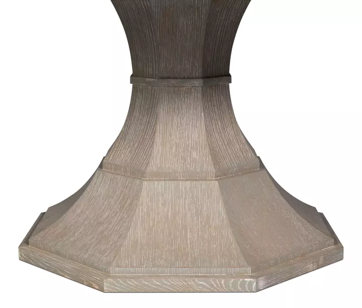 Giselle Jupe Moonskin 86" Extendable Round Dining Table