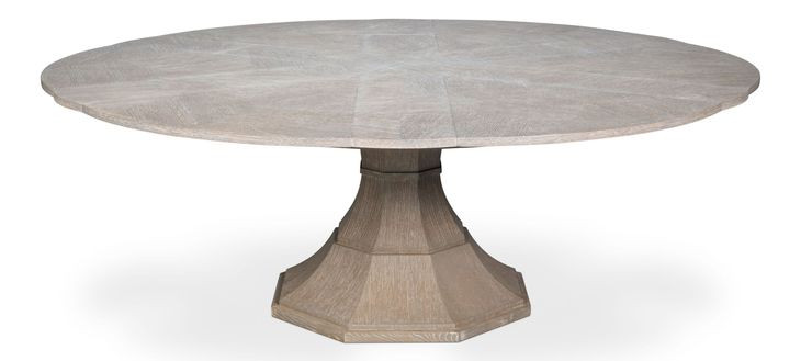 Giselle Jupe Moonskin 86" Extendable Round Dining Table