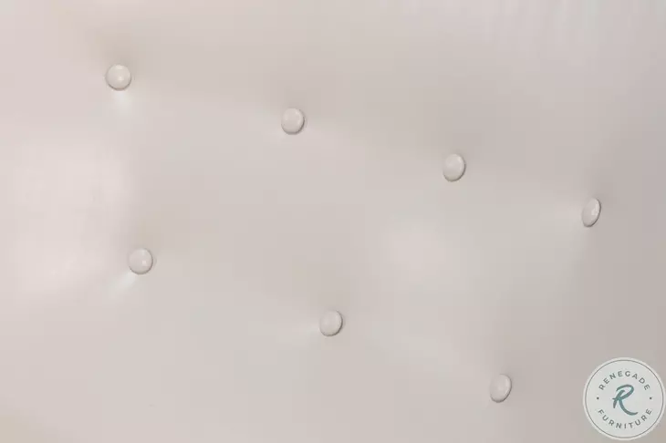 Lombard Crystal White Leather Wing Chair