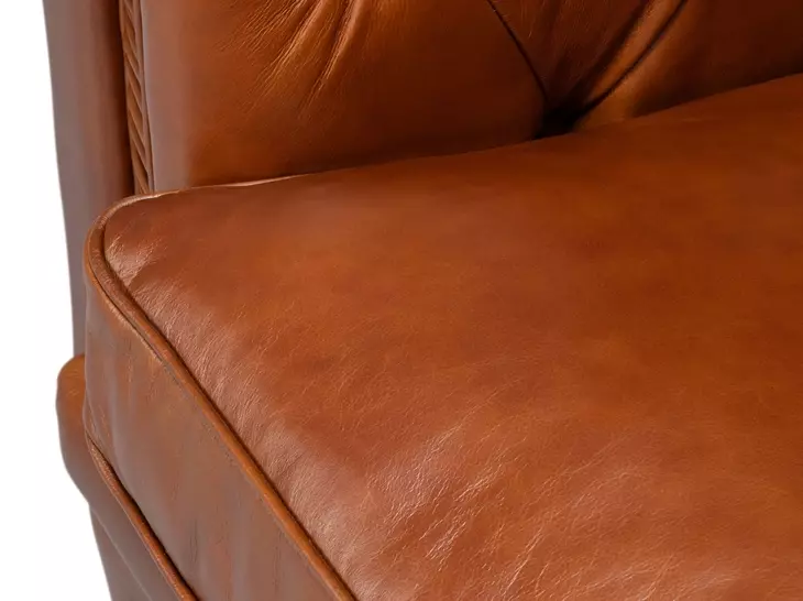 Savile Dark Brown Leather Upholstered Lounge Chair