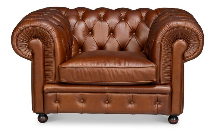 Savile Dark Brown Leather Upholstered Lounge Chair