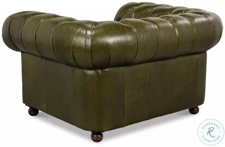 Savile Britian Green Leather Living Room Set