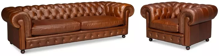 Savile Marseile Dark Brown Leather Living Room Set