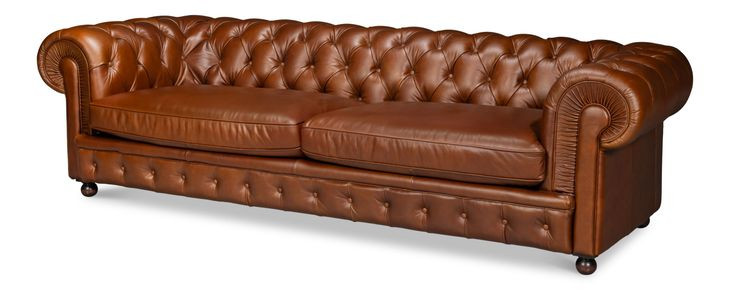 Savile Marseile Dark Brown Leather 103" Sofa