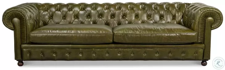 Savile Britian Green Leather Living Room Set