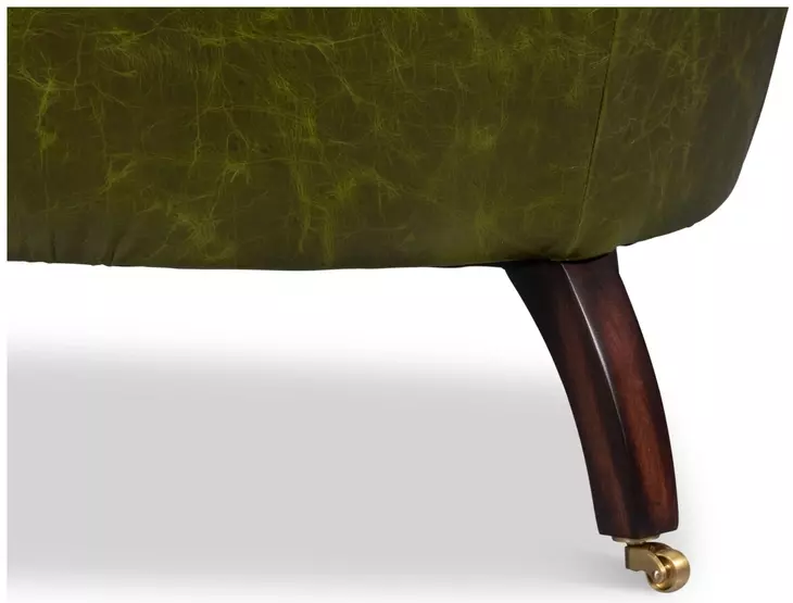 Bastian Britain Green Leather Upholstered Armchair