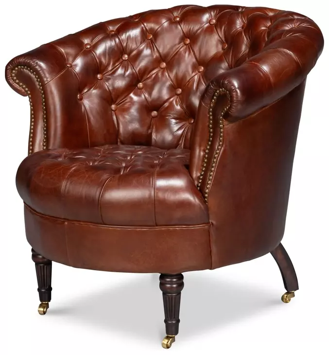 Bastian Newark Brown Leather Upholstered Armchair