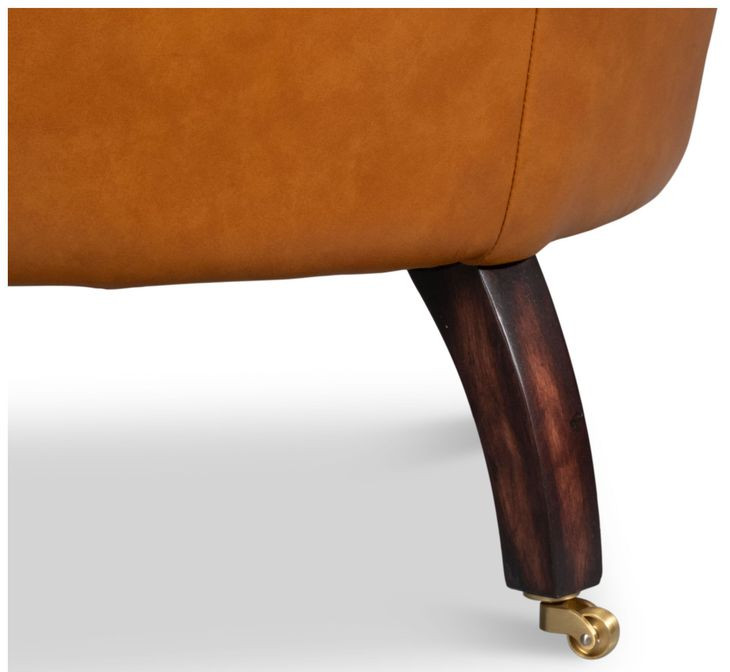 Bastian Tan Brown Leather Upholstered Armchair