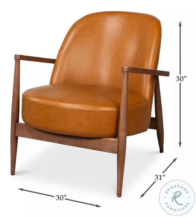 Pindar New Tan Leather Arm Chair