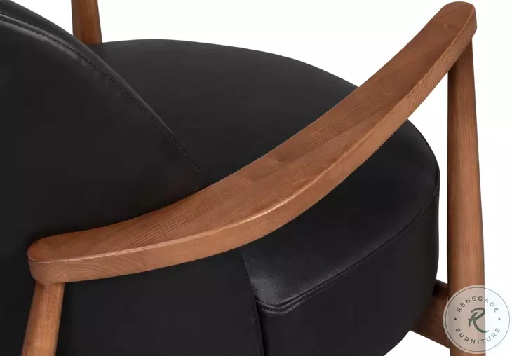 Pindar Onyx Black Leather Arm Chair