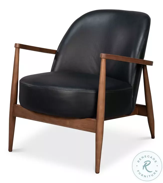 Pindar Onyx Black Leather Arm Chair