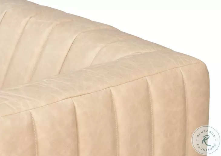 Denys Cappuccino White Leather Sofa