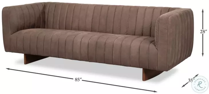Denys Scotland Grey Leather Sofa