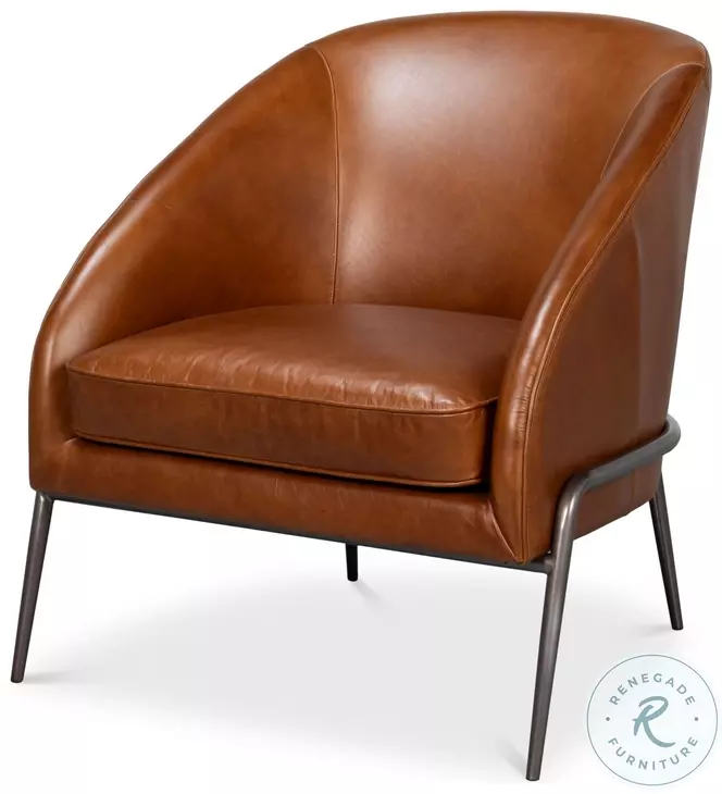 Simmons Havana Brown Leather Chair
