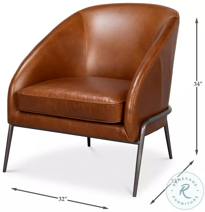 Simmons Havana Brown Leather Chair