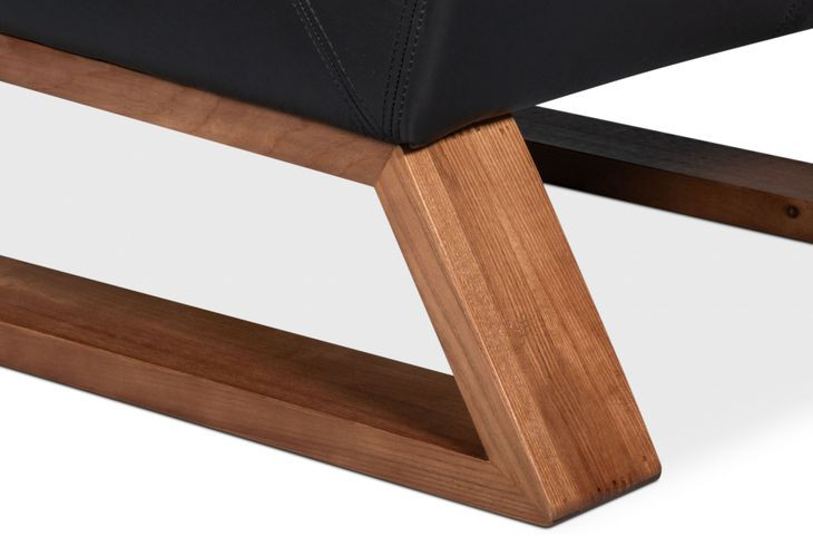 Wylam Onyx Black Leather Upholstered Accent Chair