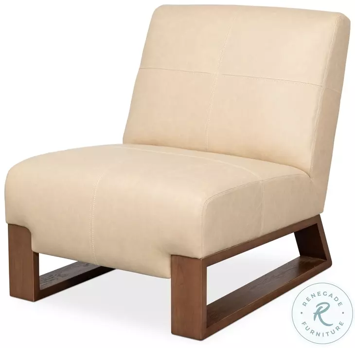 Wylam Cappucino White Leather Chair