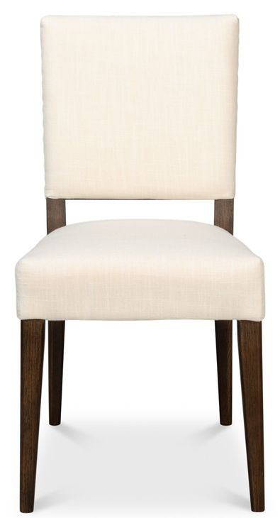 Bauhaus Beige Dark Oak Upholstered Dining Chair Set of 2