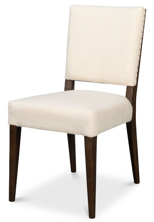 Bauhaus Beige Dark Oak Upholstered Dining Chair Set of 2