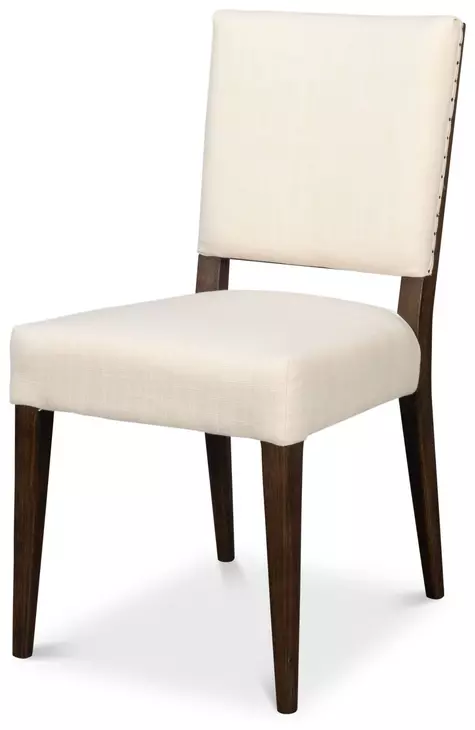 Bauhaus Beige Dark Oak Upholstered Dining Chair Set of 2