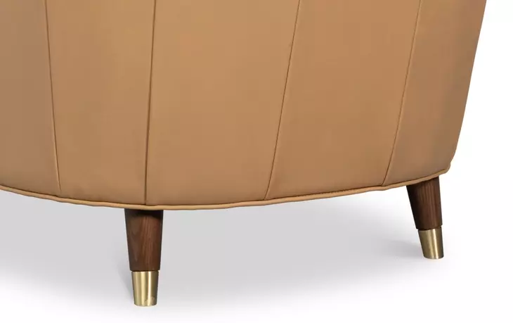 Alastair Westbury Brown Leather Upholstered Accent Chair