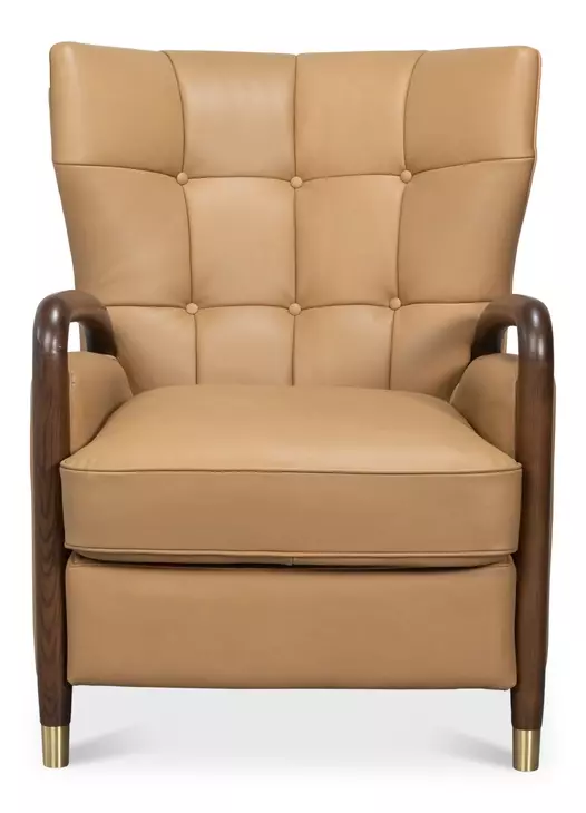 Alastair Westbury Brown Leather Upholstered Accent Chair
