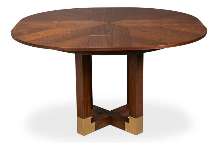 Brooklyn Jupe Walnut 56" Extendable Round Dining Table