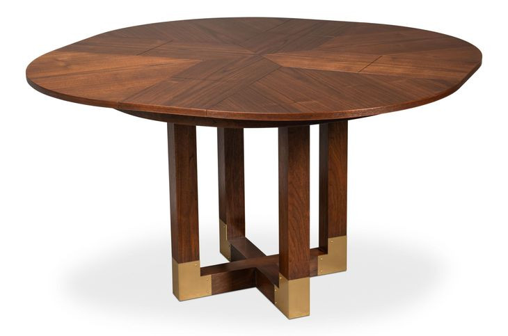 Brooklyn Jupe Walnut 56" Extendable Round Dining Table