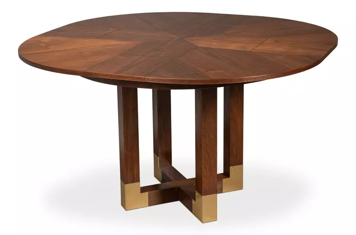 Brooklyn Jupe Walnut 56" Extendable Round Dining Table
