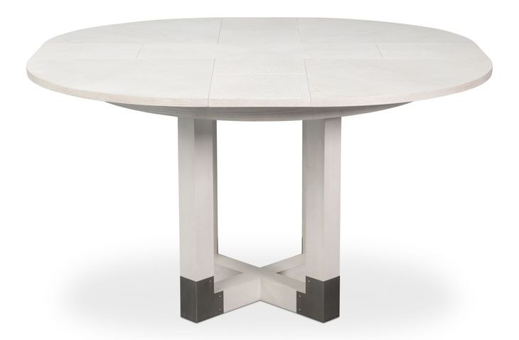 Brooklyn Jupe White 56" Extendable Round Dining Table