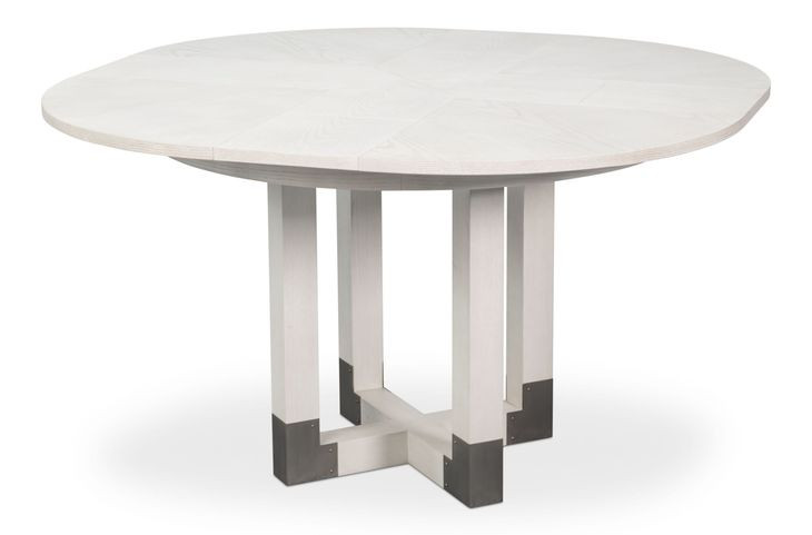 Brooklyn Jupe White 56" Extendable Round Dining Table