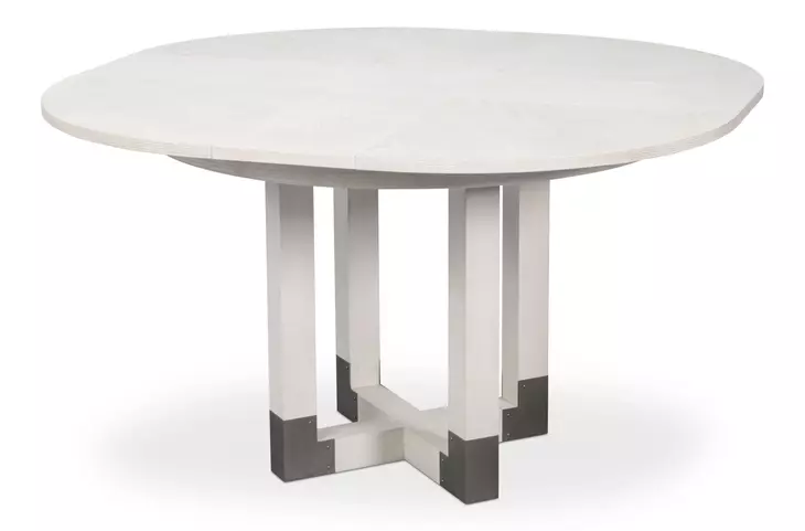 Brooklyn Jupe White 56" Extendable Round Dining Table