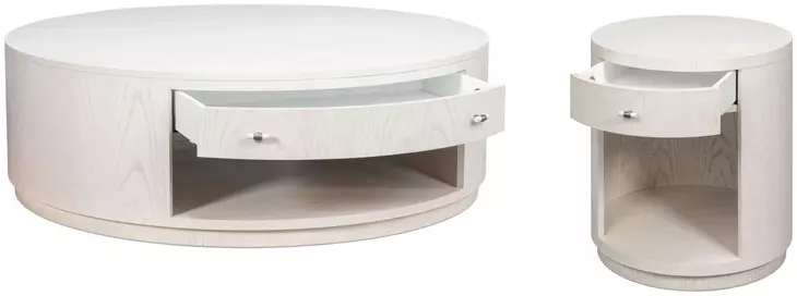 Vero White Round Occasional Table Set