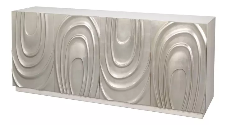 Capriole Silver Leaf 4 Doors Credenza