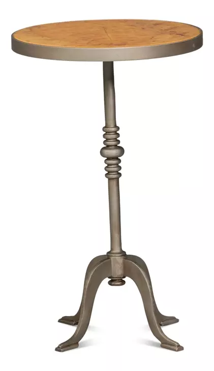 Carolina Brown and Gray Round Leaf Side Table