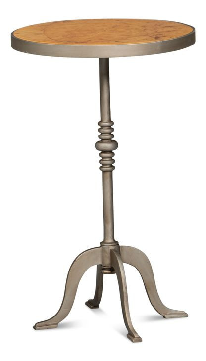 Carolina Brown and Gray Round Leaf Side Table