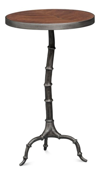 Brightleaf Brown and Gray Round Side Table