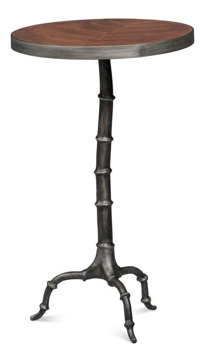 Brightleaf Brown and Gray Round Side Table