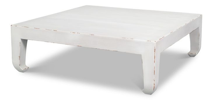 Classic Chinese White Square Cocktail Table