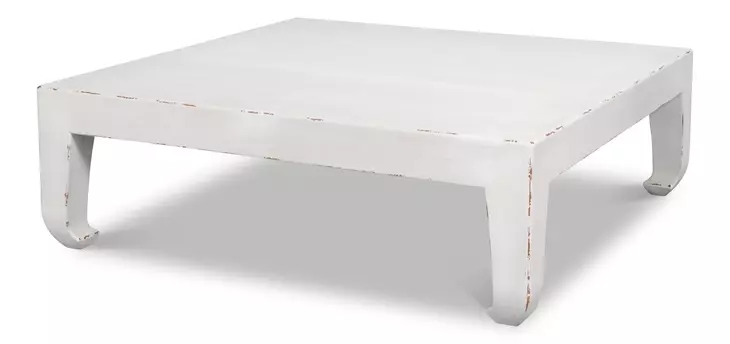 Classic Chinese White Square Cocktail Table