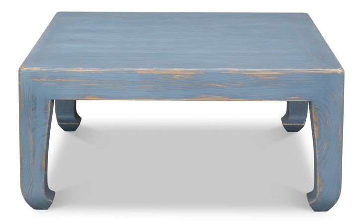 Classic Chinese Blue Square Cocktail Table