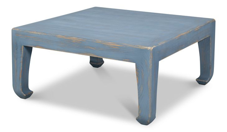 Classic Chinese Blue Square Cocktail Table