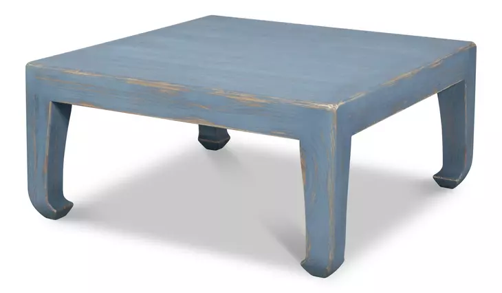 Classic Chinese Blue Square Cocktail Table