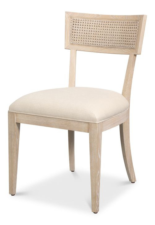 Ridge Bleached Oak Performance Fabric Upholstered Dining Chair Set of 2