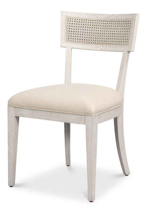 Ridge Working White Performance Fabric Upholstered Dining Chair Set of 2