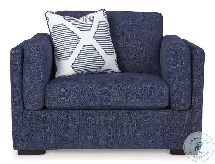 Evansley Navy Performance Fabric Chair And A Half