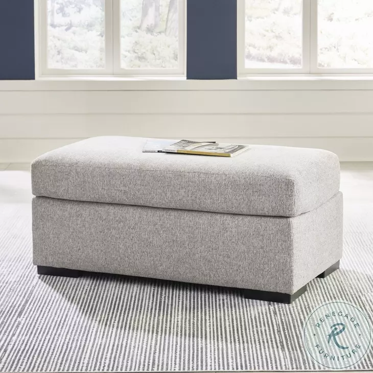 Evansley Pewter Performance Fabric Ottoman