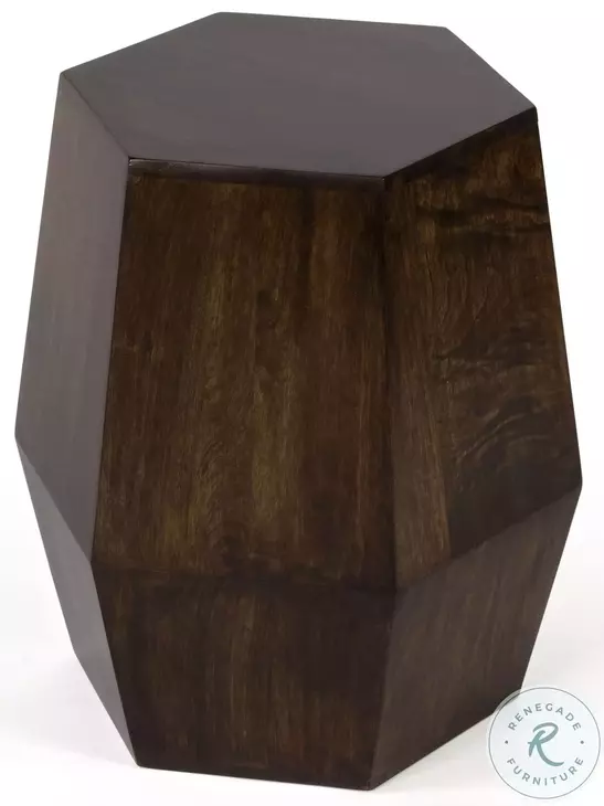 Gulchatai Wood And Gold Hexagonal Side Table