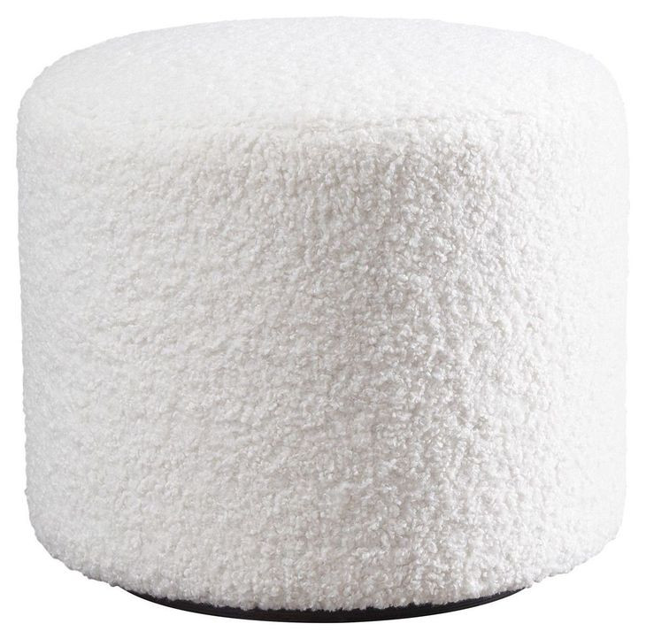 Three Arch White Upholstered Ottoman